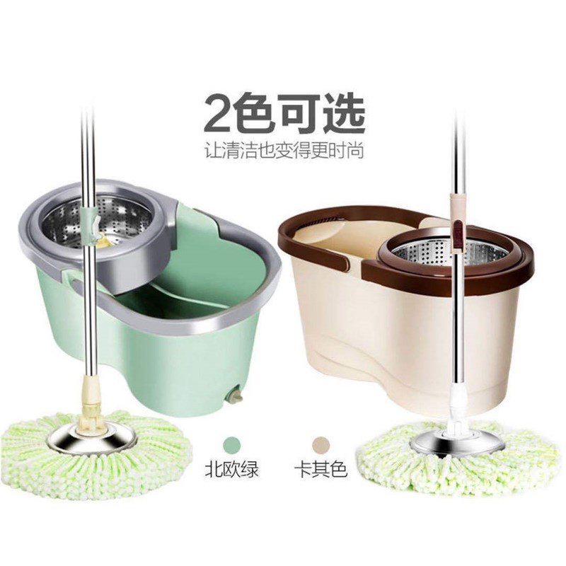 速发免厚双驱动懒人拖把桶旋转不锈钢甩干墩布家用加干洗拖布手湿