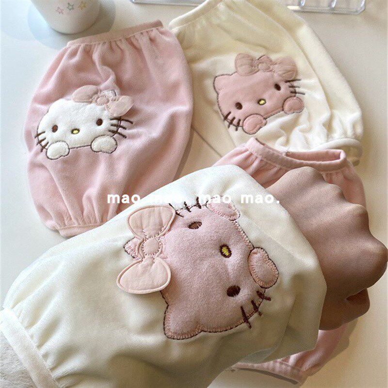 速发可爱猫毛绒袖套学生成人办公短款袖头防脏秋服棉服护袖套