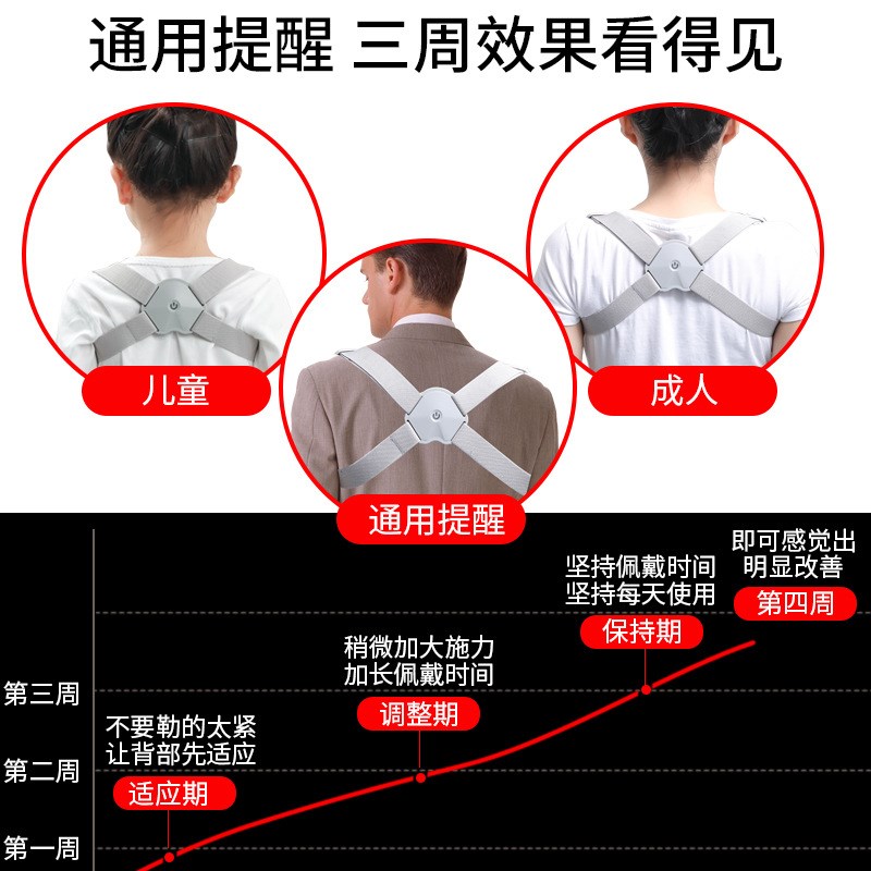 速发厂家矫货防驼背部智能现正带小学生坐童男士专用儿姿势纠正神