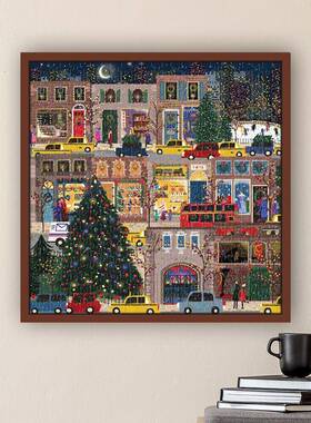 实木拼图专用相框1000片galison冬灯定制装裱挂墙50*75国潮70*50