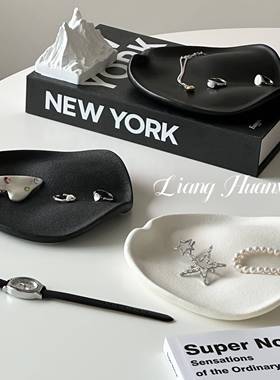 创意设计陶瓷首饰收纳托盘饰品展示架玄关收纳家居软装艺术感摆件