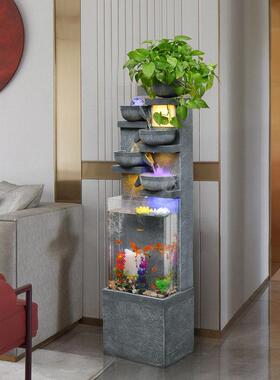 流水摆件假山鱼缸喷泉水景落地居家客厅内加湿器入户招财开业装饰