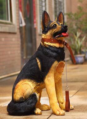 户外狼狗饰品模拟玻璃纤维模型客厅家装花园庭院动物狗雕塑