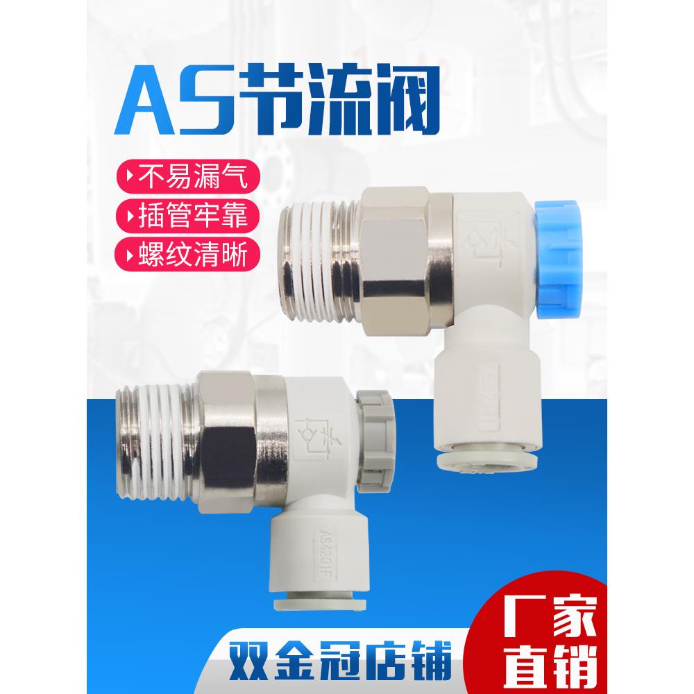 气动可调接头AS1201F-M5-04A节流阀气缸AS2201F调速02-06SA速度控