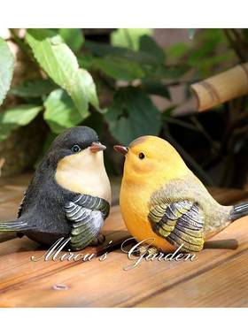 正版创意家居客厅户外装饰花园庭院可爱礼物仿真小鸟树脂动物摆件