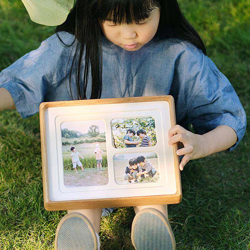青空馆黑胡桃实木相框摆台定制8 10寸柚木A4照片挂墙宝宝周岁礼物