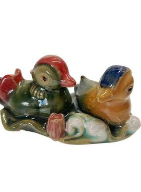 陶瓷鸳鸯动物饰品一对，卧室祝福，床头创意卧室饰品，婚礼装饰品