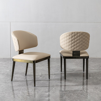 现货轻奢不锈钢餐椅高级