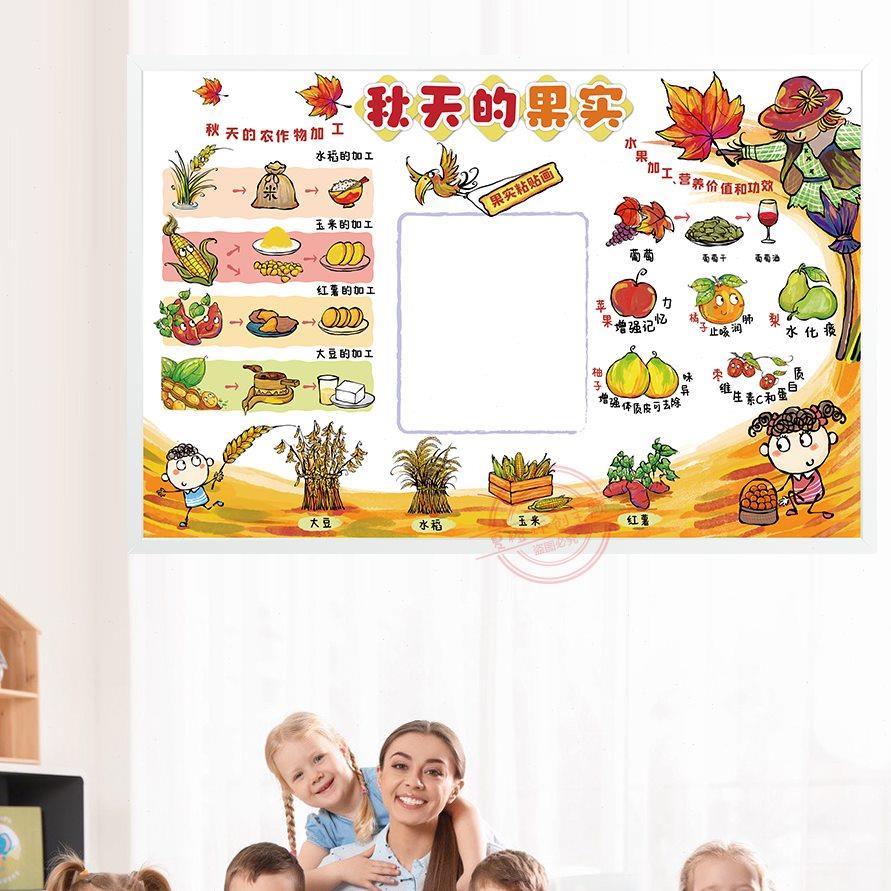 幼儿园小班秋季主题环创墙贴寻找秋天水果树叶农作物装饰贴纸贴画图片