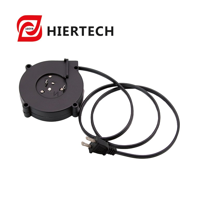 HIERTECH小型0.75米黑色自动伸缩收线电缆装置国标卷线器