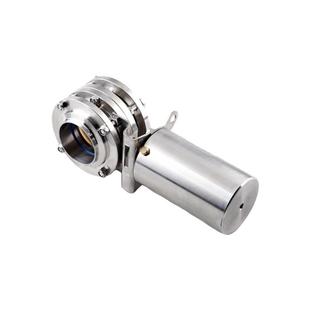 蝶阀3PC 单作用气动三片式 气动不锈钢卫生级焊接三片式 蝶阀立式