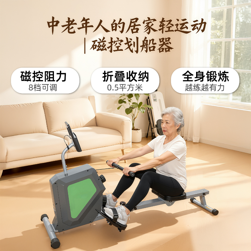 家用健身车动感单车磁控划船健身车