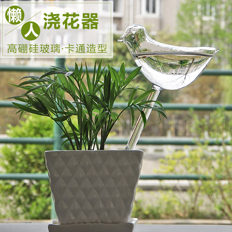 速发懒思居透明玻璃优绿浇花神器创意渗水滴灌家用人植盆栽自动浇