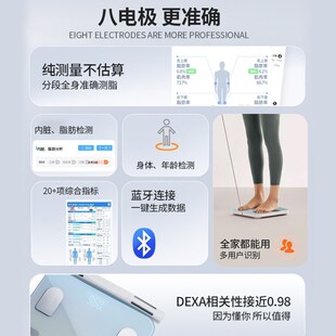 现货速发科朗曼体脂秤智能八电极体重称人体健康减重称重测脂肪k