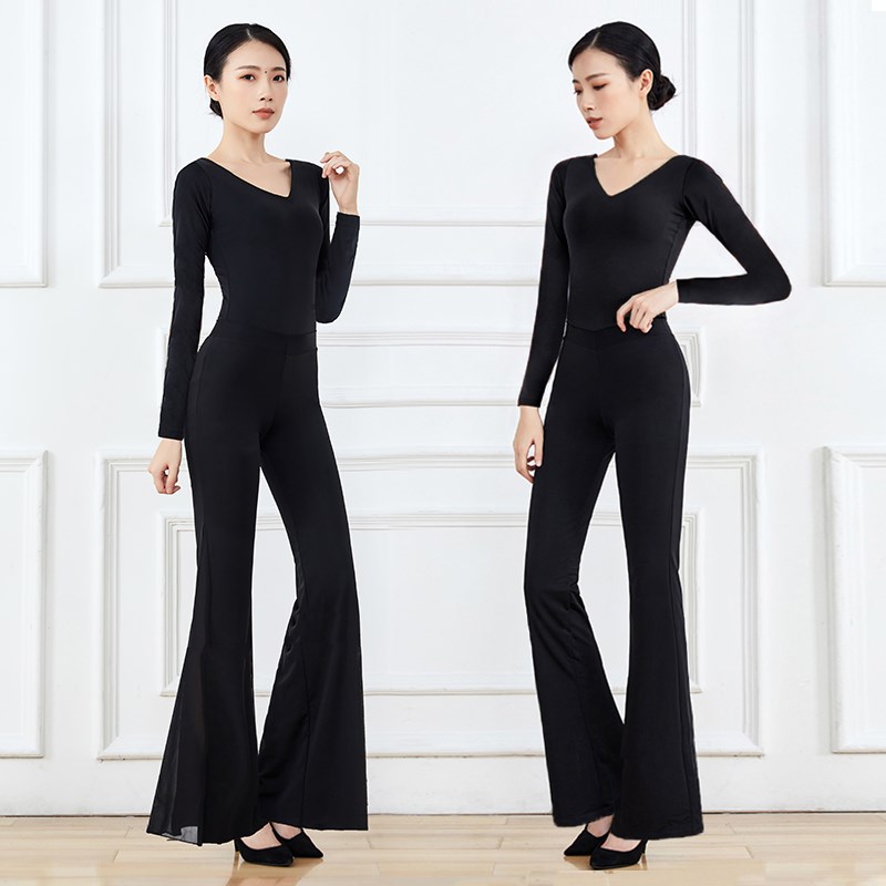 速发形装袖练服体长训带胸垫高端礼仪走秀模特导师服舞蹈练功服套