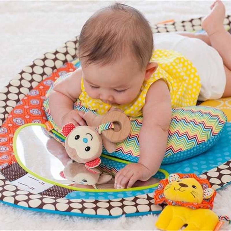 速发宝宝月多抬能爬爬毯练习功头0-12个毯新生儿牙胶趴趴枕带音乐