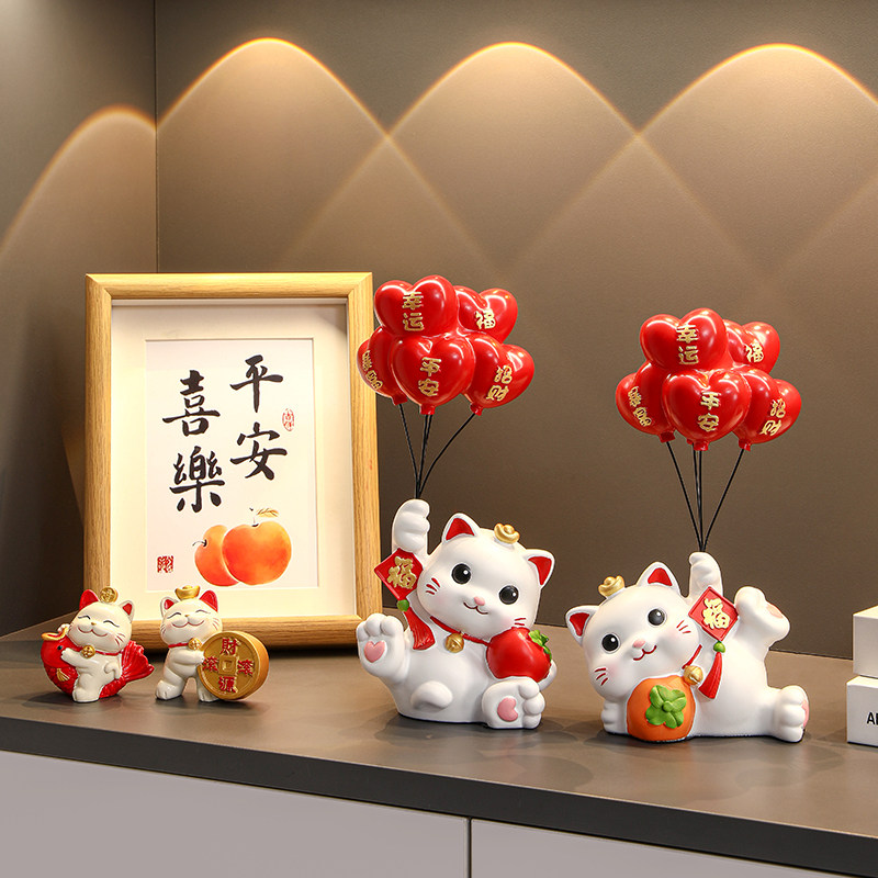 速发招财猫摆件入户装口球关气玄家居门饰品客厅酒柜乔迁之喜新居