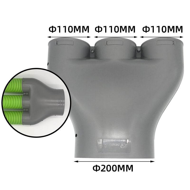 速发新风系统配件U型三通新二pe管三通160变1径0变75一分风变1三