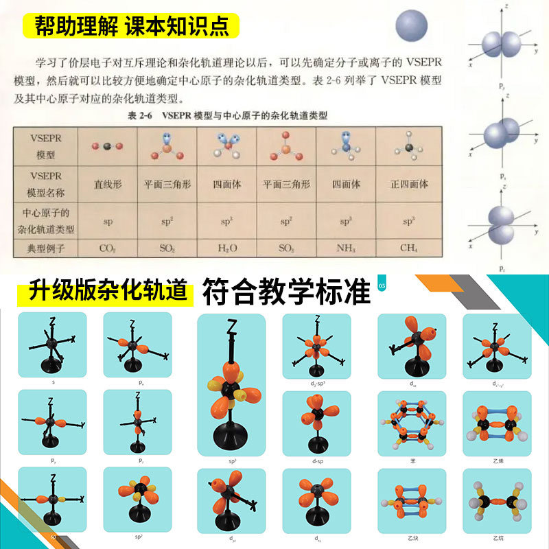 速发初高中有机无机化学分子结构模型球棍比例模型实验器材晶体结