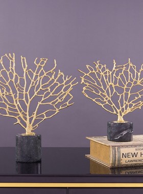 速发轻奢黄铜发财树摆件饰公室玄意客厅创关家居装办品玄关乔迁礼