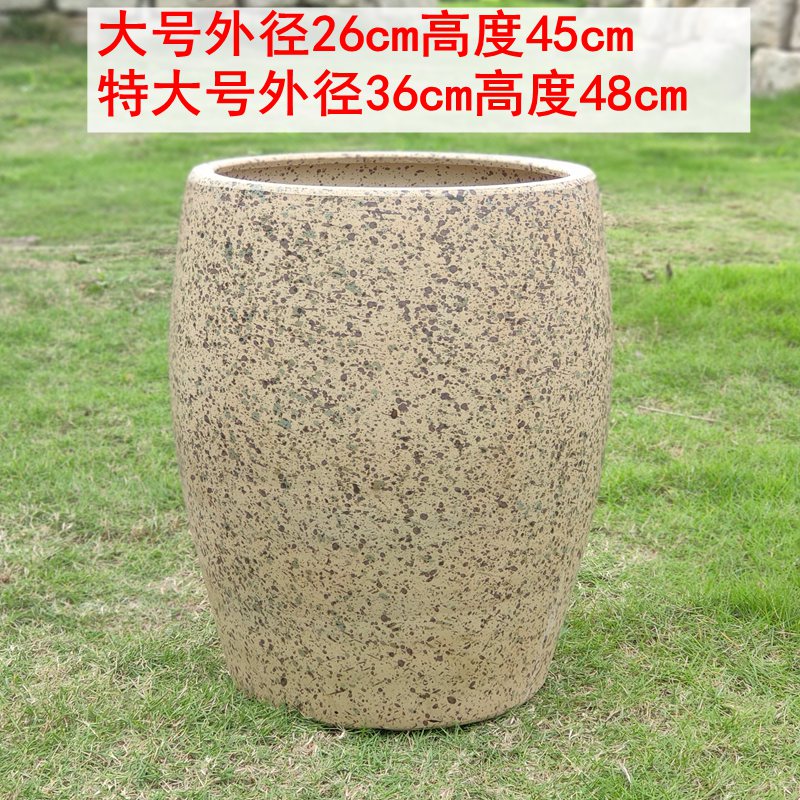 速发仿粗陶罐高陶瓷大花盆客厅落地大号特号种素烧透气室内庭院大