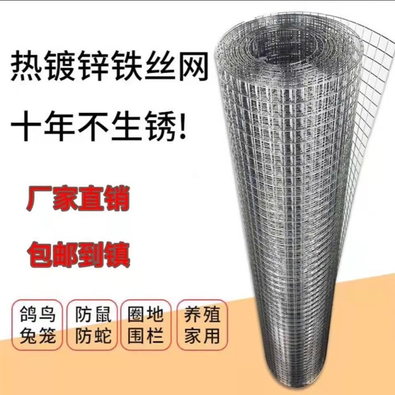 现货速发不锈热镀锌钢丝网铁丝网围栏养殖网小孔防鼠防蛇养鸡鸭鹅