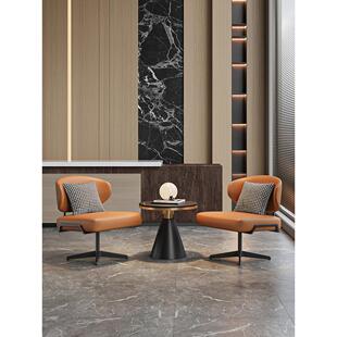 现代简约酒店大堂美容院接待区桌椅组合轻奢办公室洽谈一桌两椅