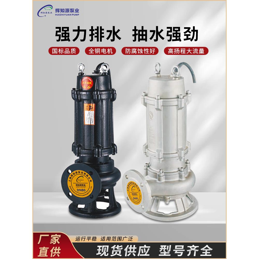 工程污水泵自吸式排污泵排污泵防堵塞管道离心泵大流量功率排污泵