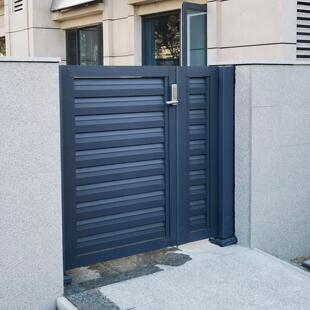 铝艺户外庭院门百叶子母单双开关入户侧小门室外花园别墅电动大门