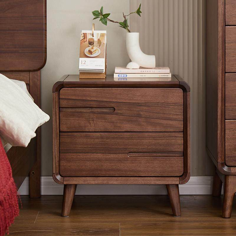 北欧黑胡桃木床头柜卧室储物柜全实木床边柜简约现代家俱整装,住宅家具,床头柜,淘宝优惠券,粉丝福利购,淘宝优惠卷