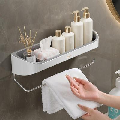 卫生间置物架厕所洗漱台洗手间洗脸台墙上壁挂免打孔毛巾浴室收纳