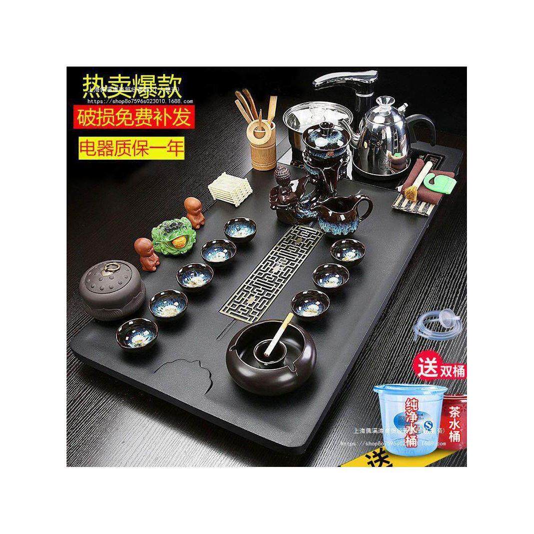 2024新款整套家用实木茶盘带烧水壶一体功夫茶具套装自动上水茶台