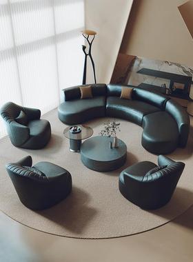 半圆弧沙发异形办公室美容美发酒店大堂休息区接待会所客厅洽谈
