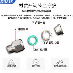 304不锈钢气动接头SA节流阀接头4681012管道快速调节限流阀