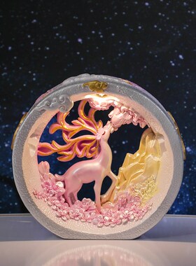速发发光小鹿小生灯桌面摆件治愈系少房间卧室装饰品高级感夜日礼