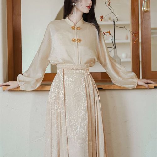 速发新中式伴娘服马面裙秋冬订婚套装百日抓周岁宴妈妈礼服平时可