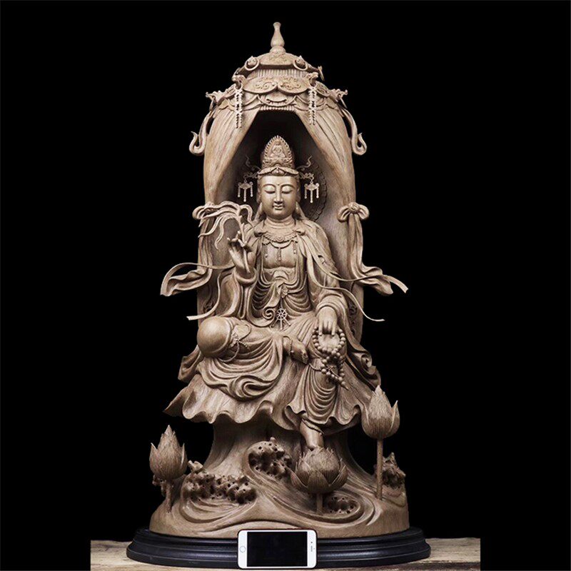 速发大型沉香木雕关公韦陀千手观音地藏别王墅镇宅神佛像根雕实木