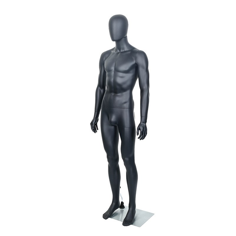 速发陈列全身男模特喷漆哑黑色塑料假人模特橱窗展示架模型道具架