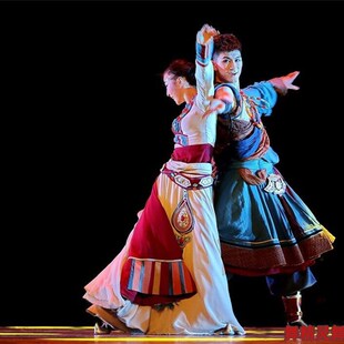 速发新款藏族舞蹈演出服嘎鲁情舞双人歌少数演族表民服艺考服pl