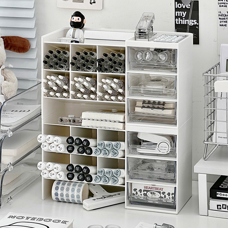 速发斜插式屉筒学生桌面文具收理书桌置物架办公桌抽笔笔桶整纳盒