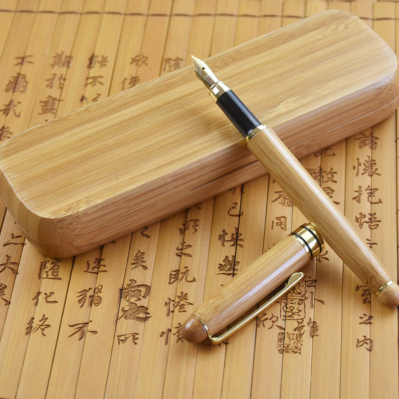 速发创意款竹木钢笔 签字木头礼盒套装 书写不刮纸 可LOGO