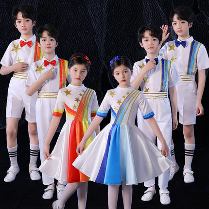 速发六一儿童大合唱演出服男中小学生朗诵表演服红歌少先队员舞蹈