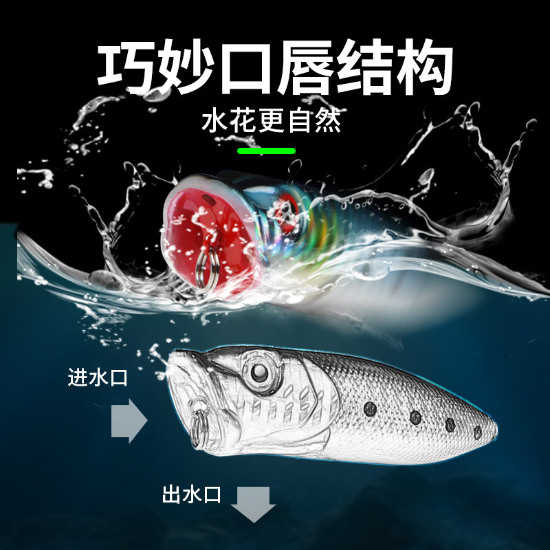 速发撞水波爬路微物远投水面系假饵小波扒浮水翘嘴黑鱼全套装