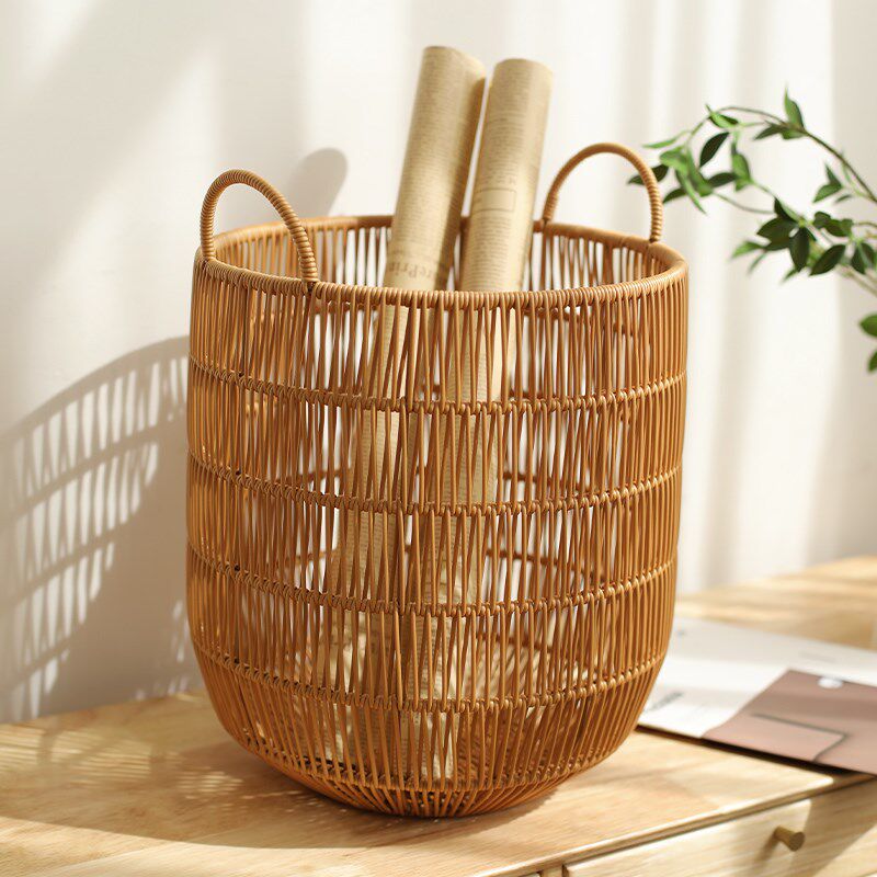 速发is风仿藤编防水脏衣篮卧室脏衣服收纳筐浴室脏衣篓洗衣篮子