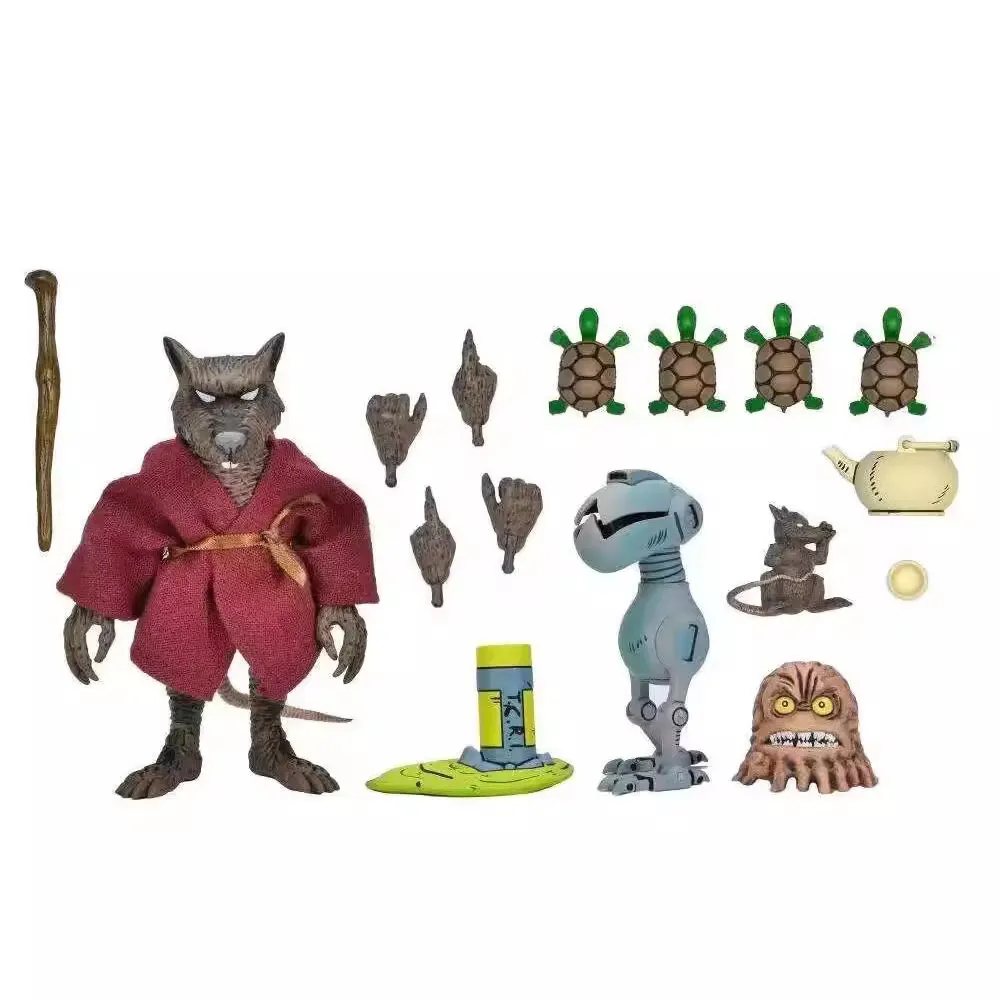 NECA 忍者神龟 斯普林特 老鼠 忍者神龟 关节可动 模型手办摆件