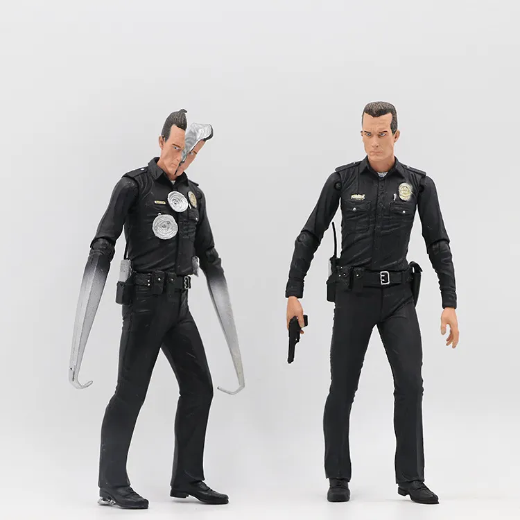 终结者系列T-1000破头/换手版7节可动人偶手办 NECA电影款模型