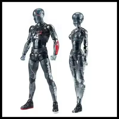 优质版素体黑色透明限定款男女人偶人体模型可动美术绘画道具摆件