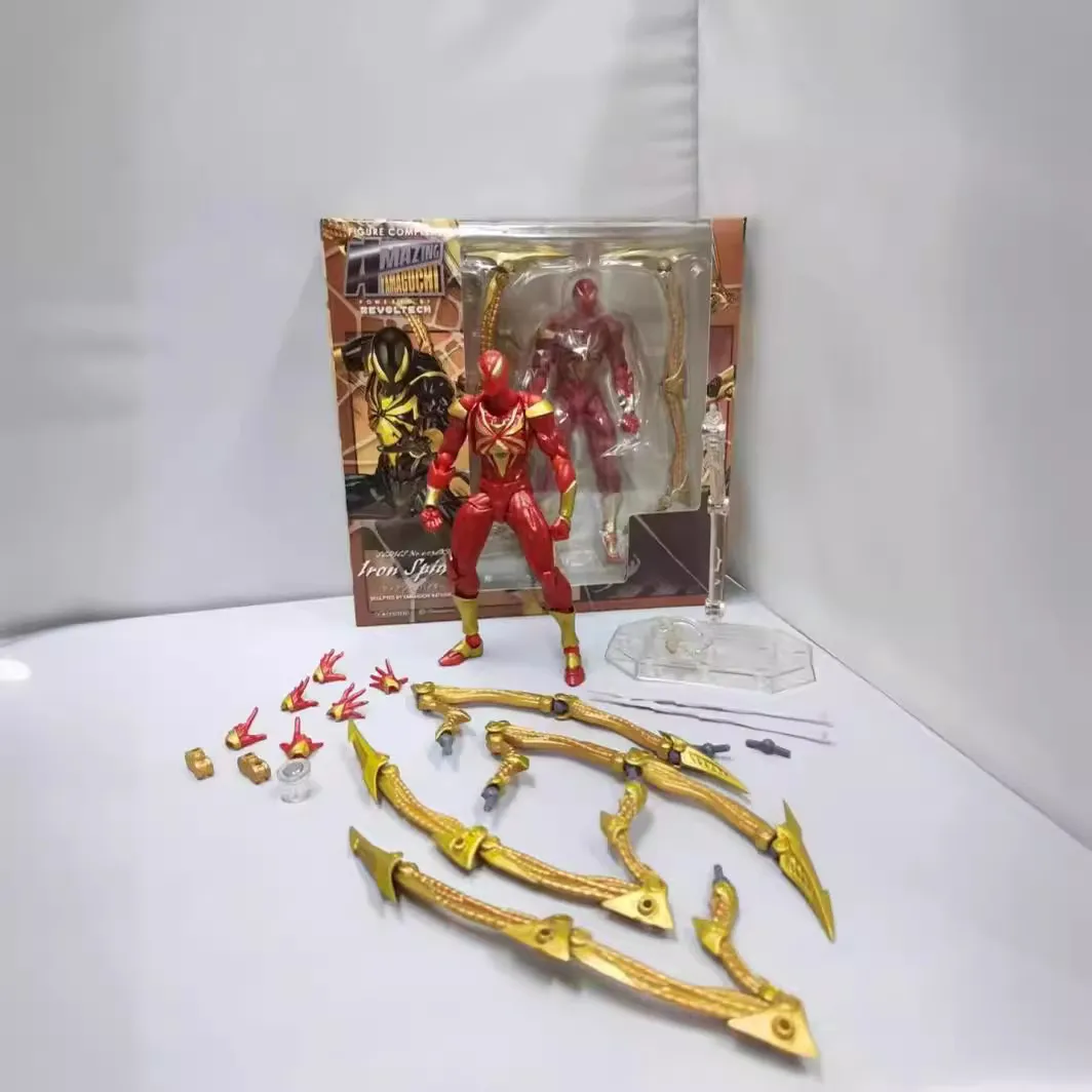 特价海洋堂 山口式 原色钢铁蜘蛛侠 黑色红色 可动手办模型摆件