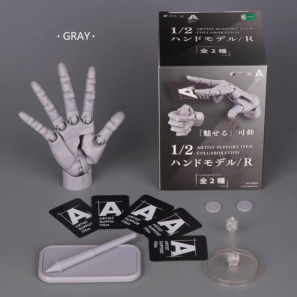 国产超可动1/2人手模型盒蛋带特典支架画画素描标准右手扭蛋娃娃