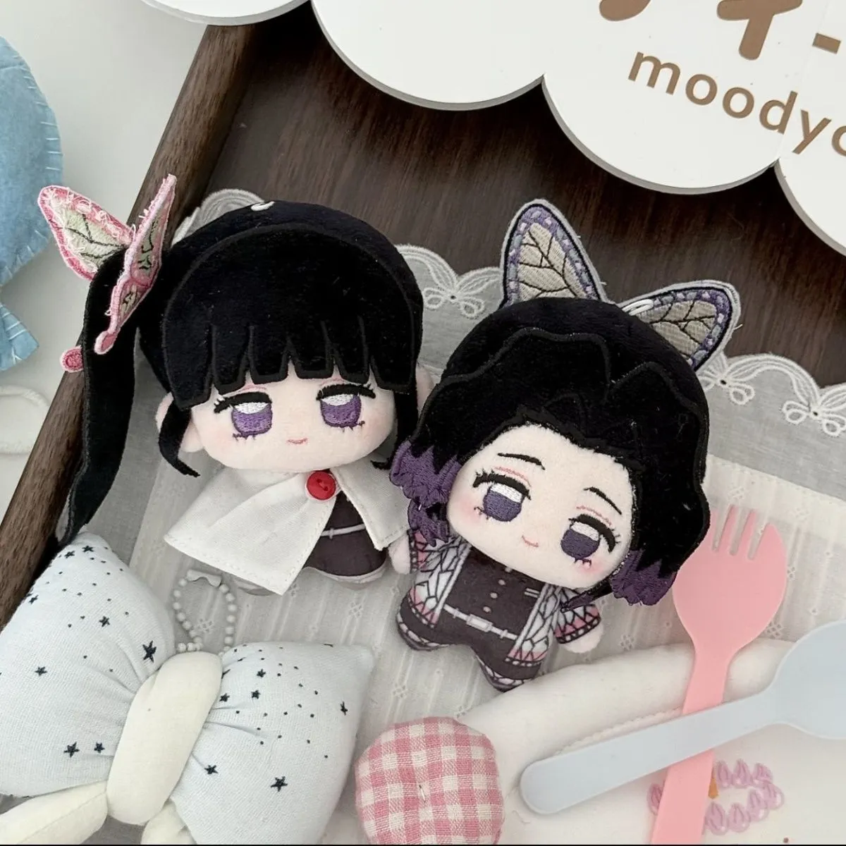 鬼灭之刃蝴蝶忍香奈乎属性10cm努努体印花棉花娃娃二次元同人挂件